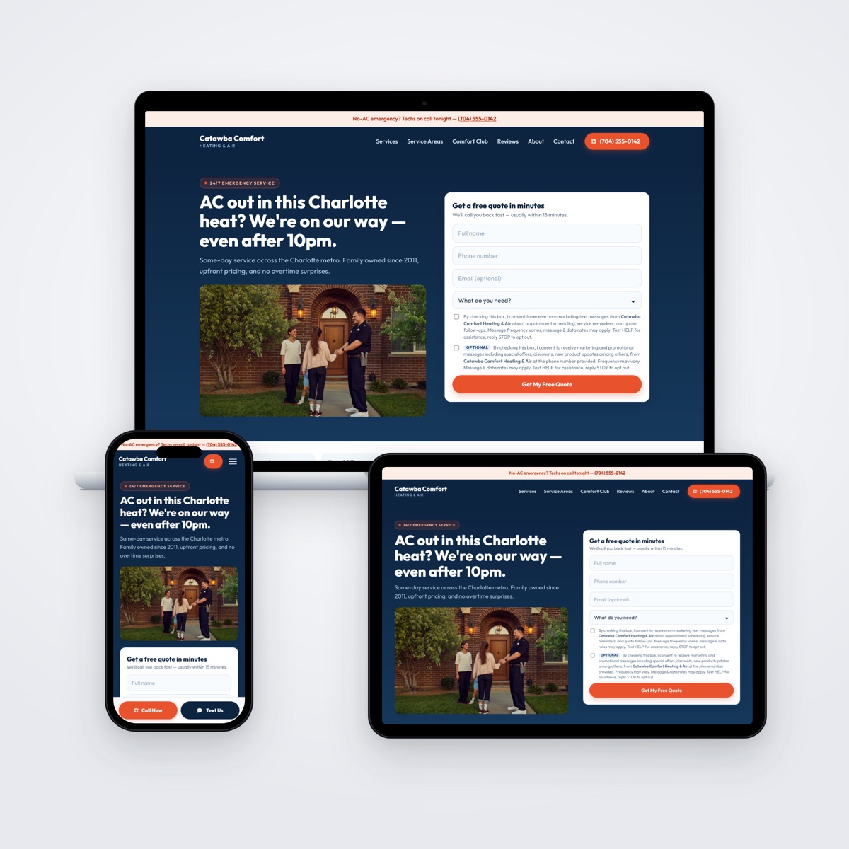 Catawba Comfort Heating & Air website