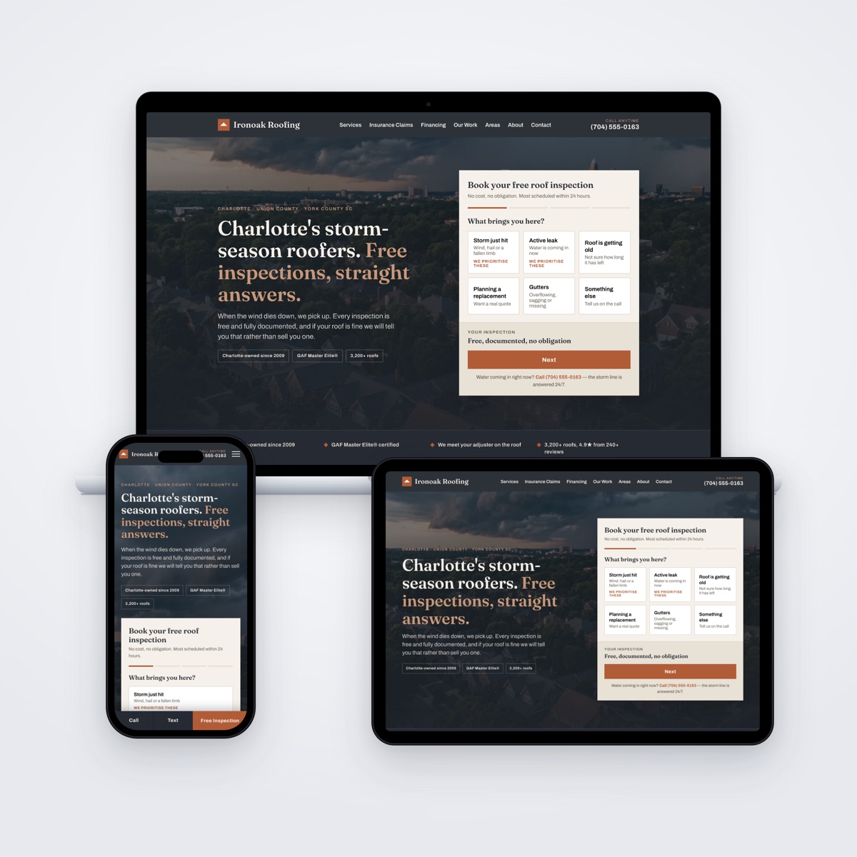 Ironoak Roofing website