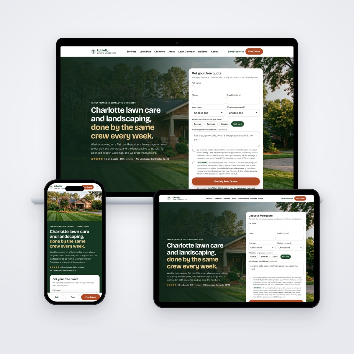 Loblolly Lawn & Landscape website